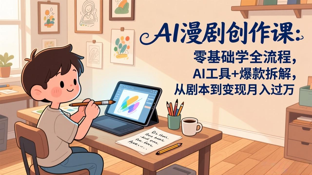 AI漫剧创作课：零基础学全流程，AI工具+爆款拆解，从剧本到变现月入过万-鼎铸网