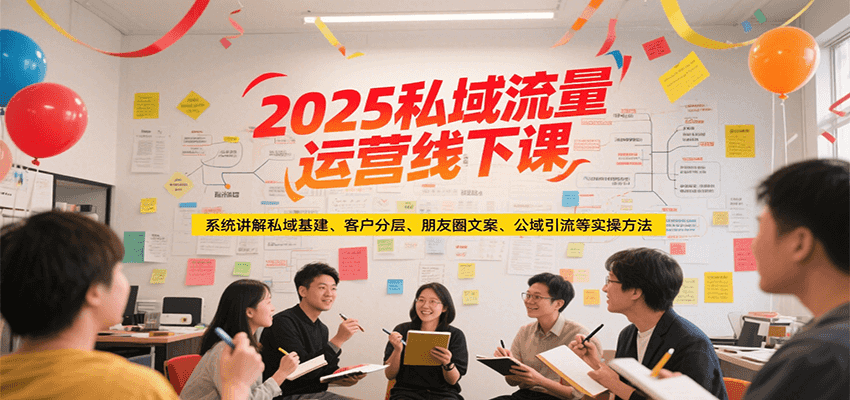 2025私域流量运营线下课，系统讲解私域基建/客户分层/朋友圈文案/公域引流等实操方法-鼎铸网