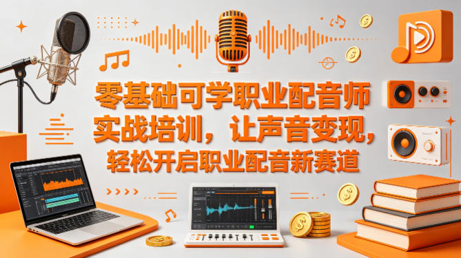 零基础可学职业配音师实战培训，让声音变现，轻松开启职业配音新赛道-鼎铸网