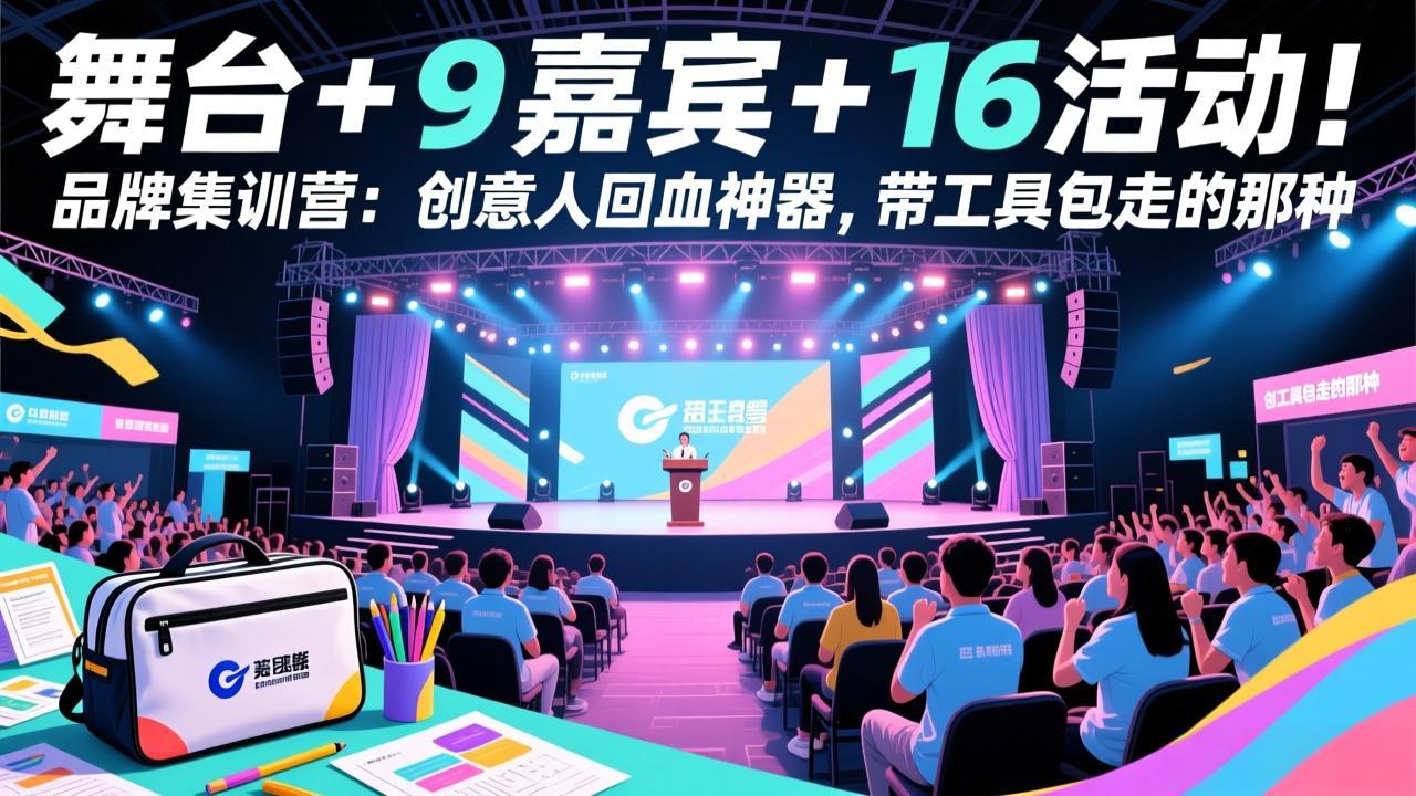 舞台 + 9 嘉宾 + 16 活动！品牌集训营：创意人回血神器，带工具包走的那种-鼎铸网