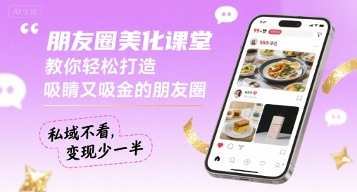 朋友圈美化课堂，教你轻松打造，吸睛又吸金的朋友圈，私域不看，变现少一半-鼎铸网