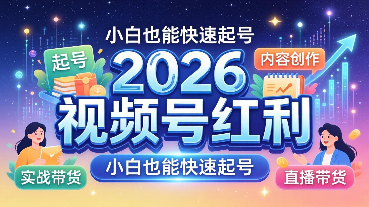 2026视频号红利实战营，大佬亲授起号、内容、直播、IP、投流、私域、矩阵全套落地打法-鼎铸网