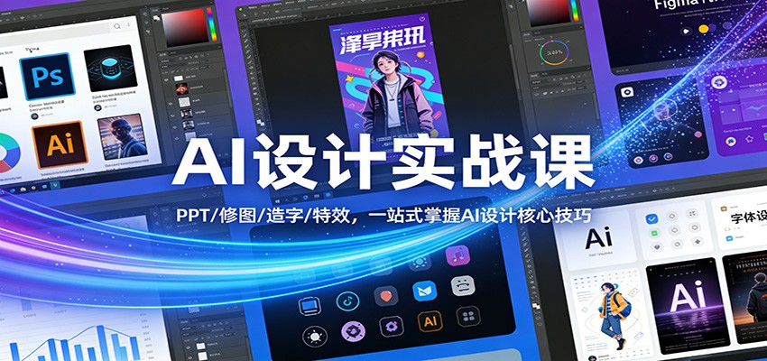 AI设计实战课：PPT/修图/造字/特效，一站式掌握AI设计核心技巧-鼎铸网
