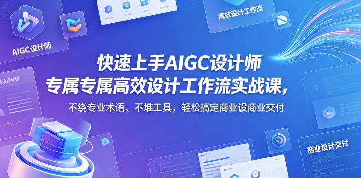 快速上手AIGC设计师专属高效设计工作流实战课，不绕专业术语、不堆工具，轻松搞定商业设计交付-鼎铸网