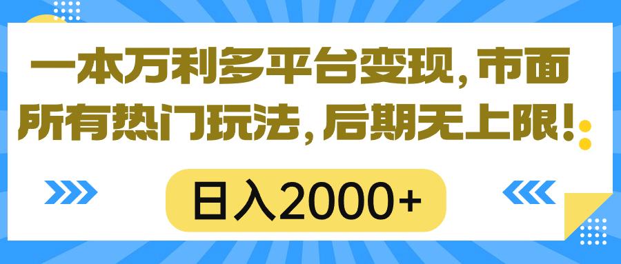 一本万利多平台变现，市面所有热门玩法，日入2000+，后期无上限！-鼎铸网