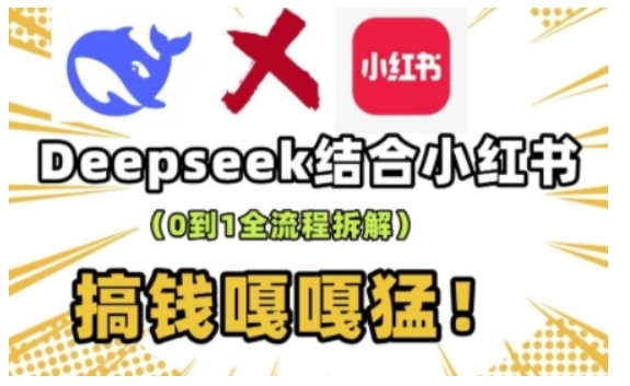 deepseek+小红书打造流量生产线实操课，0到1全流程拆解，搞钱嘎嘎猛-鼎铸网