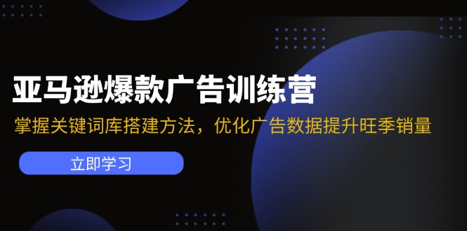 亚马逊爆款广告训练营：掌握关键词库搭建方法，优化广告数据提升旺季销量-鼎铸网