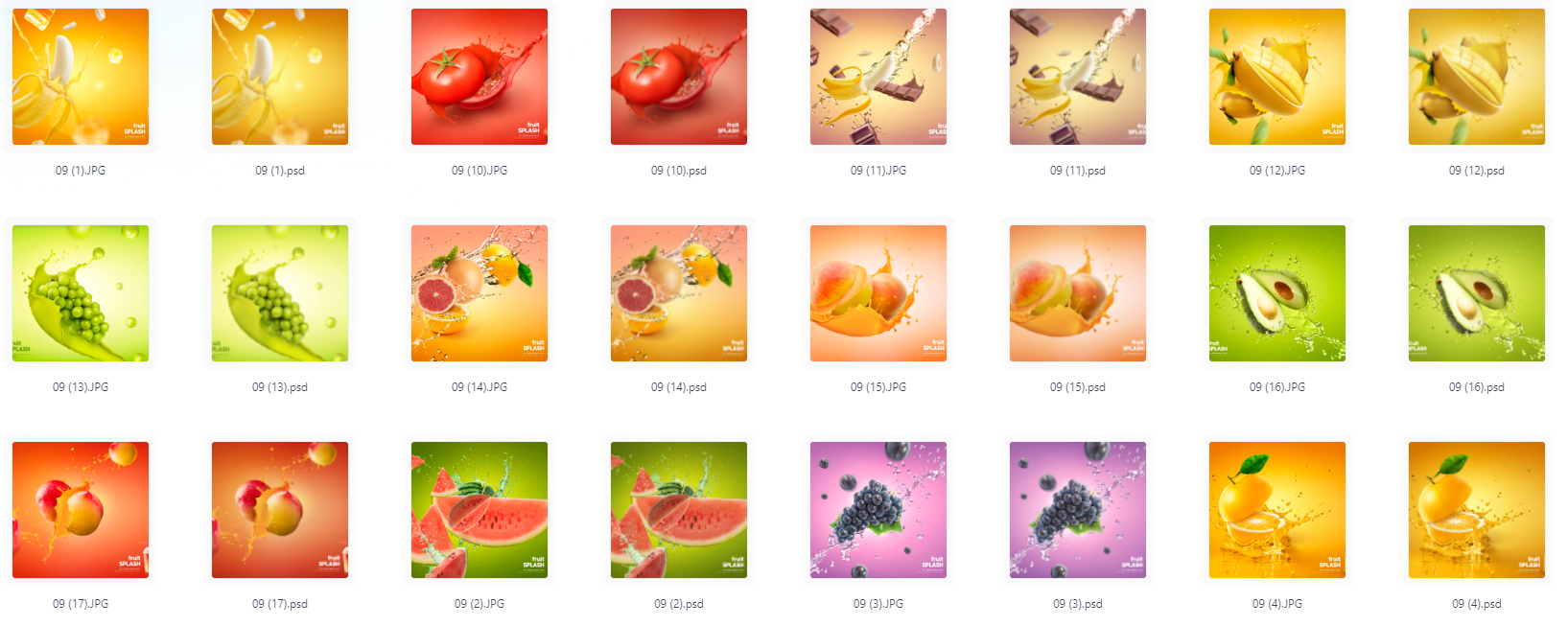 餐饮水果PS模版设计素材17款-鼎铸网