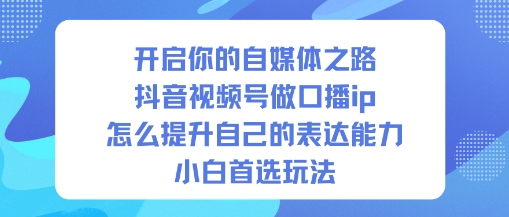 开启你的自媒体之路，抖音视频号做口播ip，怎么提升自己的表达能力，小白首选玩法-鼎铸网