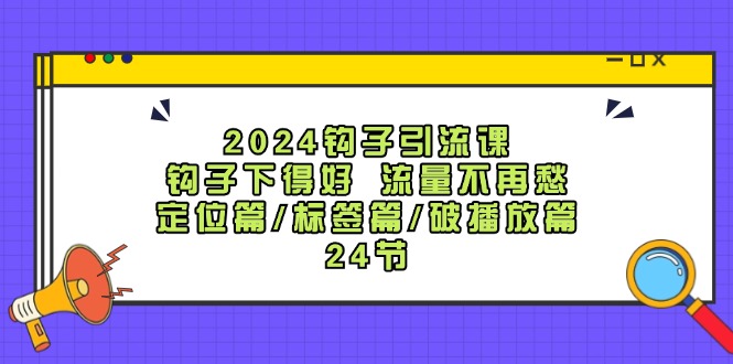 2024钩子引流课：钩子下得好流量不再愁，定位篇/标签篇/破播放篇/24节-鼎铸网