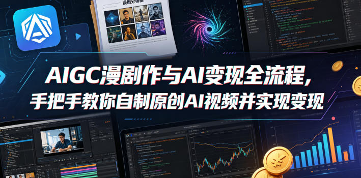 AIGC漫剧创作与AI变现全流程，手把手教你自制原创AI视频并实现变现-鼎铸网