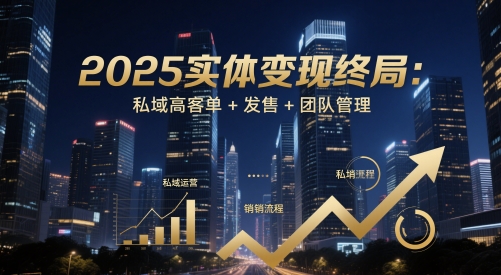 2025实体变现终局：私域高客单+发售+团队管理-鼎铸网
