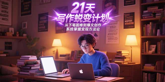 21天写作蜕变计划，从下笔困难到爆文创作，系统掌握变现方法论-鼎铸网