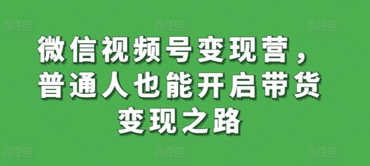 微信视频号变现营，普通人也能开启带货变现之路-鼎铸网