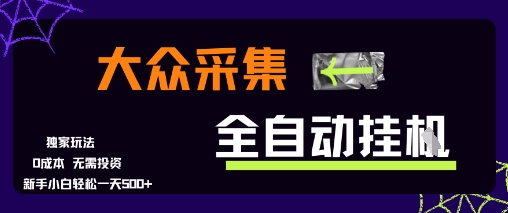 大众采集全自动玩法，新手小白轻松一天5张+，操作简单零成本【揭秘】-鼎铸网