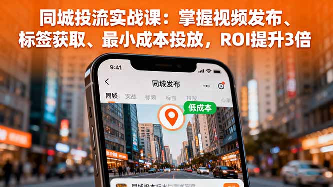 同城投流实战课：掌握视频发布、标签获取、最小成本投放，ROI提升3倍-鼎铸网
