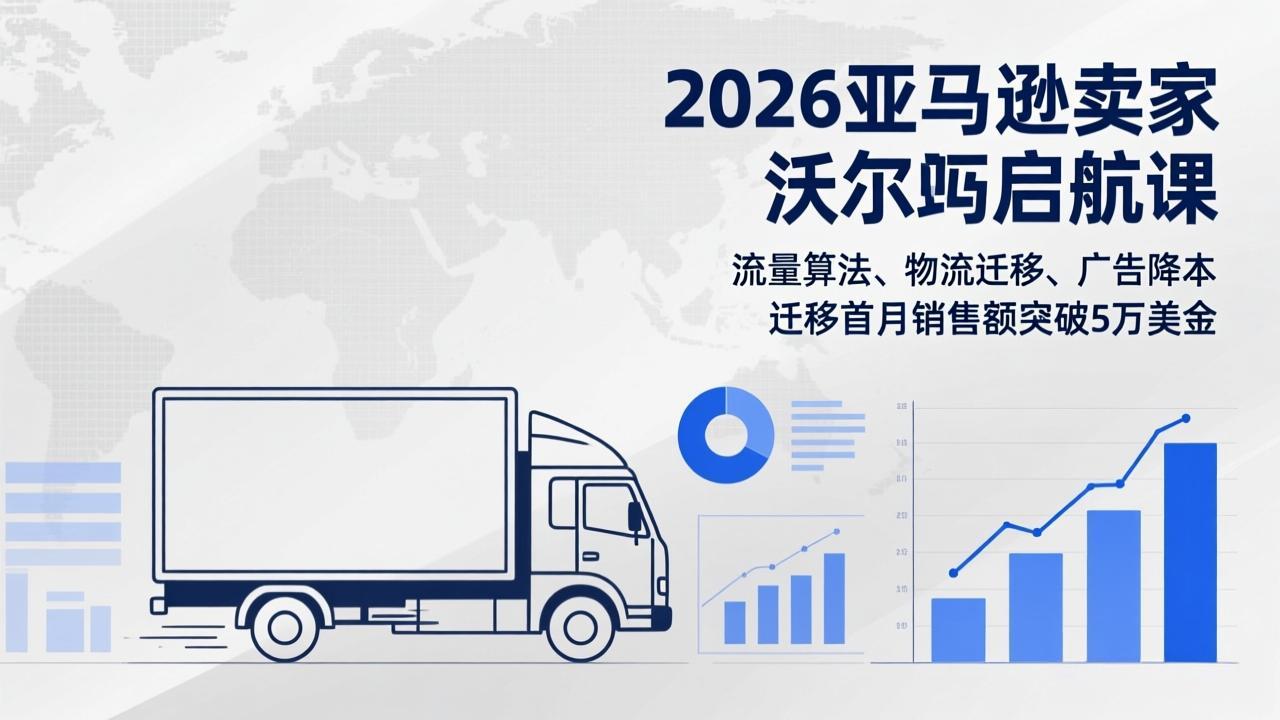 2026亚马逊卖家沃尔玛启航课，流量算法、物流迁移、广告降本，迁移首月销售额突破5万美金-鼎铸网