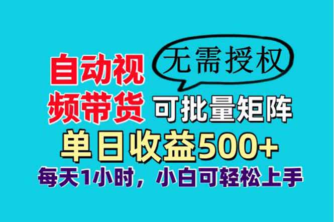 自动视频带货，可批量矩阵，单日收益500+、轻松实现睡后收益，小白可…-鼎铸网