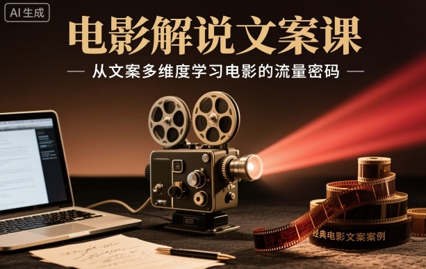 电影解说文案课，从文案多维度学习电影的流量密码-鼎铸网