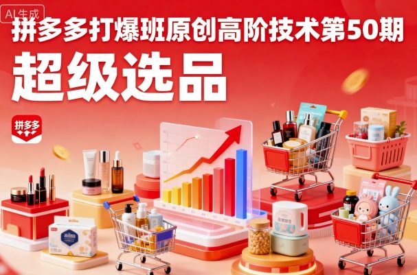 拼多多打爆班原创高阶技术第50期，超级选品-鼎铸网