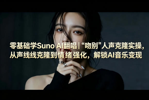 零基础学Suno AI翻唱｜《吻别》人声克隆实操，从声线克隆到情绪强化，解锁AI音乐变现-鼎铸网