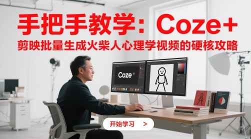手把手教学：Coze + 剪映批量生成火柴人心理学视频的硬核攻略-鼎铸网
