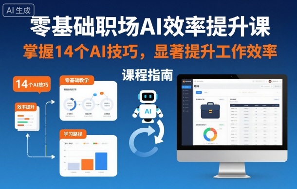 零基础职场AI效率提升课，掌握14个AI技巧，显著提升工作效率-鼎铸网