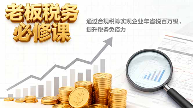 老板税务必修课，通过合规税筹实现企业年省税百万级，提升税务免疫力-鼎铸网