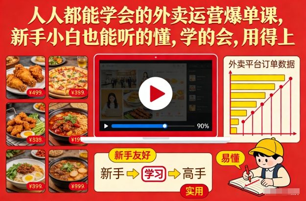 人人都能学会的外卖运营爆单课，新手小白也能听的懂，学的会，用得上-鼎铸网