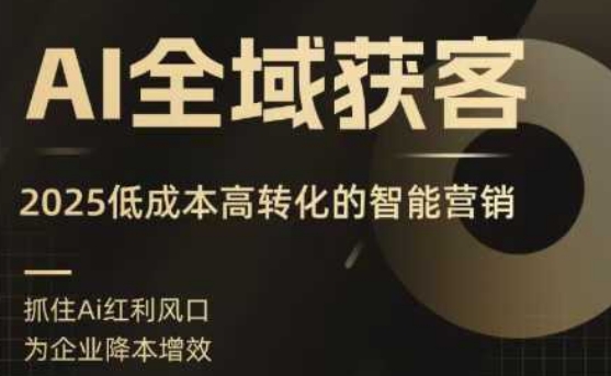 AI全域获客实训营，2025低成本高转化的智能营销，精准找客，高效营销-鼎铸网