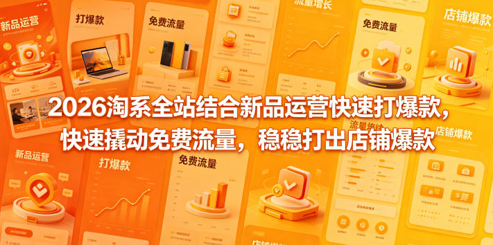 2026淘系全站结合新品运营快速打爆款，快速撬动免费流量，稳稳打出店铺爆款(更新5月12日)-鼎铸网