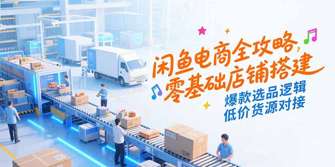 闲鱼电商全攻略，零基础店铺搭建，爆款选品逻辑，低价货源对接-鼎铸网