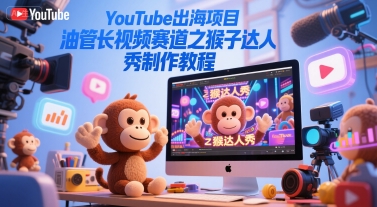 YouTube出海项目，油管长视频赛道之猴子达人秀制作教程-鼎铸网