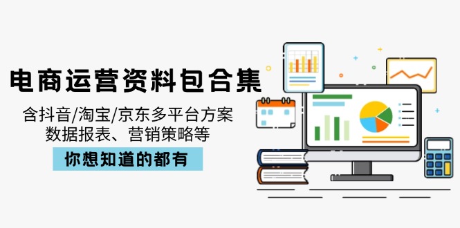 电商运营资料包合集，含抖音/淘宝/京东多平台方案，数据报表、营销策略等-鼎铸网