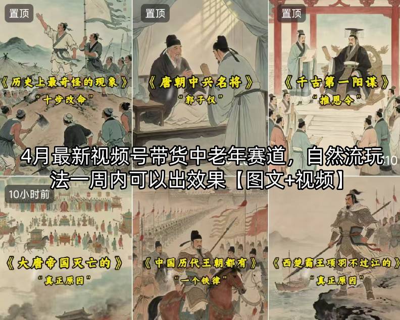 4月最新视频号带货中老年赛道，自然流玩法一周内可以出效果【图文+视频】-鼎铸网