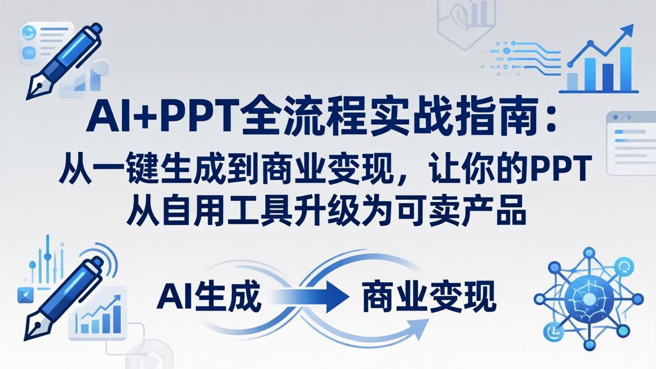 AI+PPT全流程实战指南-更新4月21：从一键生成到商业变现，让你的PPT从自用工具升级为可卖产品-鼎铸网