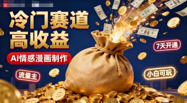 公众号冷门赛道，用AI做情感漫画，7天开通流量主，操作简单，小白可玩-鼎铸网