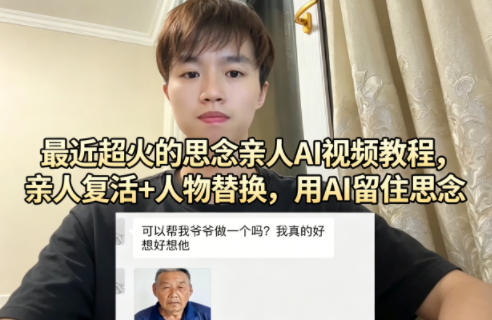 最近超火的思念亲人AI视频教程，亲人复活+人物替换，用AI留住思念-鼎铸网