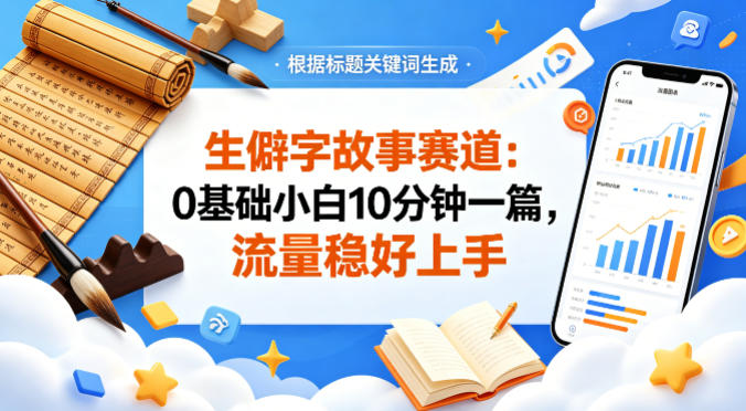 公众号流量主——生僻字故事赛道，流量稳，好上手，0基础小白也能10分钟一篇-鼎铸网