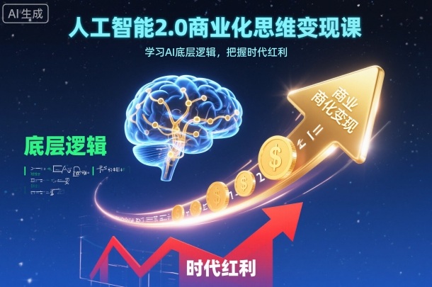 人工智能2.0商业化思维变现课，学习AI底层逻辑，把握时代红利-鼎铸网
