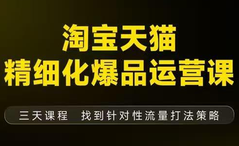 猫课子幽·淘宝天猫精细化爆品运营【音频+字幕+文档】(9月12-14杭州线下课)-鼎铸网