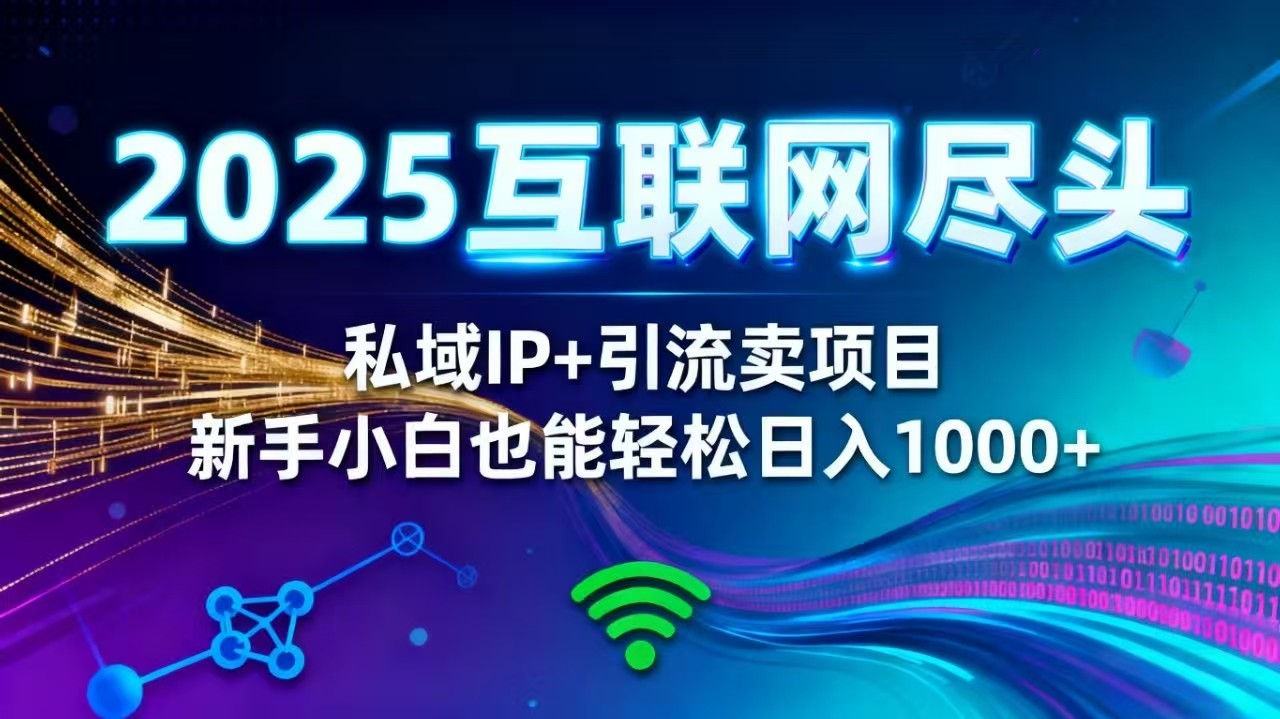 2025网创尽头王炸项目！私域 IP + 精准引流，新手小白在家躺赚日入 1000+-鼎铸网