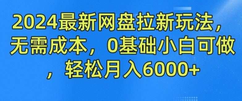 2024最新网盘拉新玩法，无需成本，0基础小白可做，轻松月入6000+【揭秘】-鼎铸网