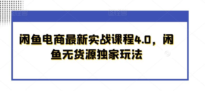 闲鱼电商最新实战课程4.0，闲鱼无货源独家玩法-鼎铸网