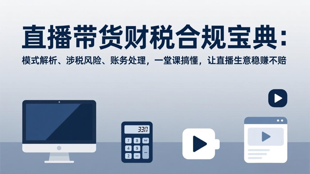 直播带货财税合规宝典：模式解析、涉税风险、账务处理，一堂课搞懂，让直播生意稳赚不赔-鼎铸网
