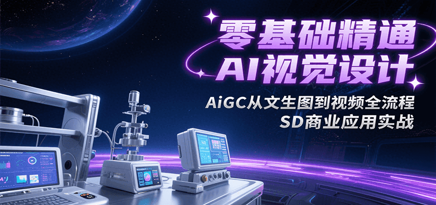 零基础精通AI视觉设计，AiGC从文生图到视频全流程，SD商业应用实战-鼎铸网