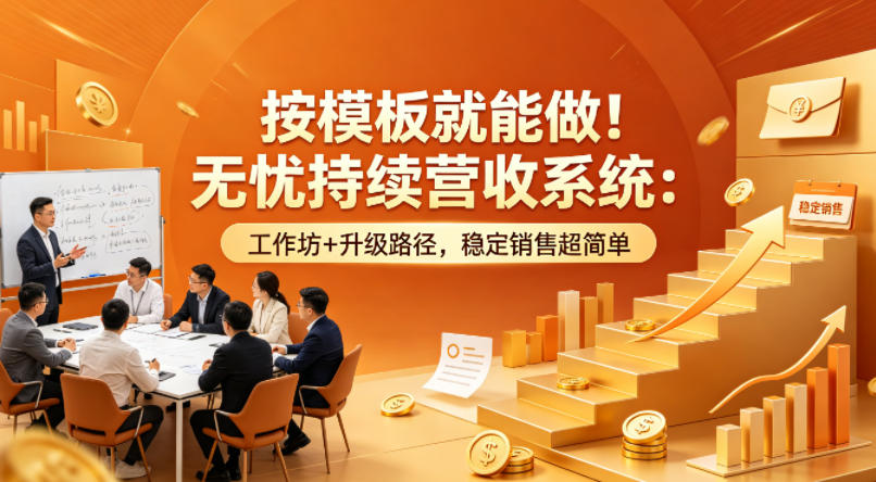 按模板就能做！无忧持续营收系统：工作坊+升级路径，稳定销售超简单【原创双语字幕】-鼎铸网