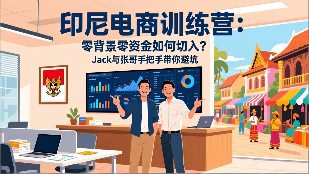 印尼电商训练营：零背景零资金如何切入？Jack与张哥手把手带你避坑-鼎铸网