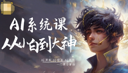 AI系统课程，从小白到大神系统学AI，AI声音-AI绘画-AI视频一门课全掌握-鼎铸网