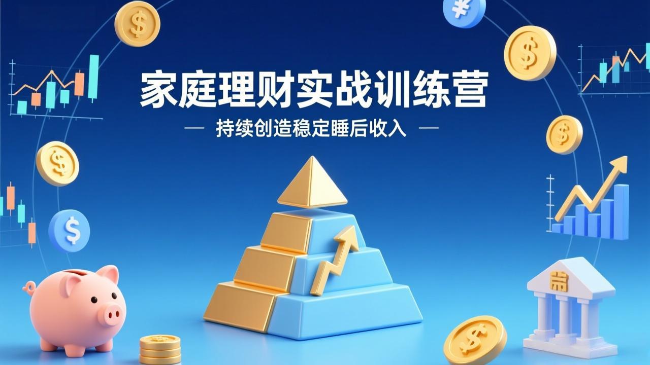 家庭理财实战训练营：从0到1建体系，三阶进阶层层递进，助你持续创造稳定睡后收入-鼎铸网